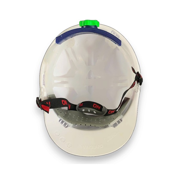 Mũ bảo hộ Nhật Quang N30 núm vặn quai chun màu trắng không xốp