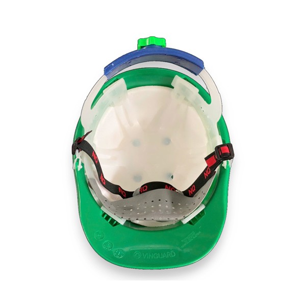 Mũ bảo hộ Nhật Quang N30 núm vặn quai chun màu xanh lá có xốp