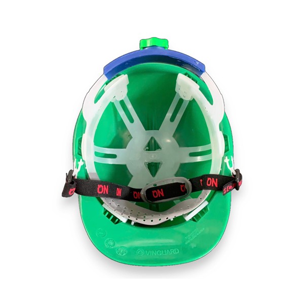  Mũ bảo hộ Nhật Quang N30 núm vặn quai chun màu xanh lá không xốp