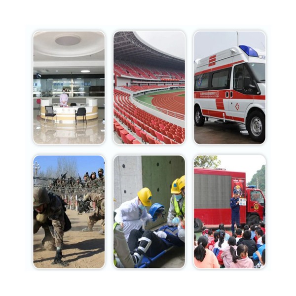 Cáng Cứu Thương 2 Bánh Màu Xanh – Gập Gọn, Có Tay Đẩy, Tiện Di Chuyển