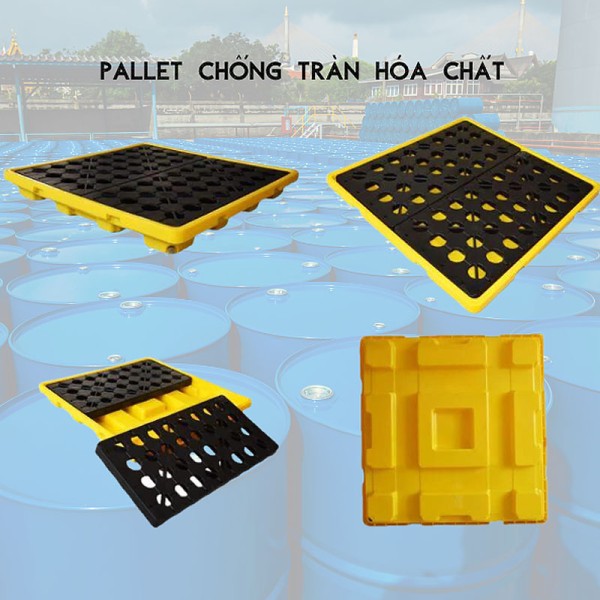 Pallet chống tràn dầu/hóa chất loại thành cao