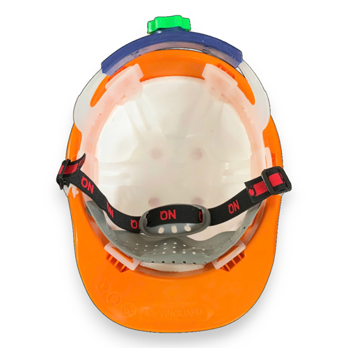 Mũ bảo hộ lao động màu cam N30 núm vặn, quai chun có xốp