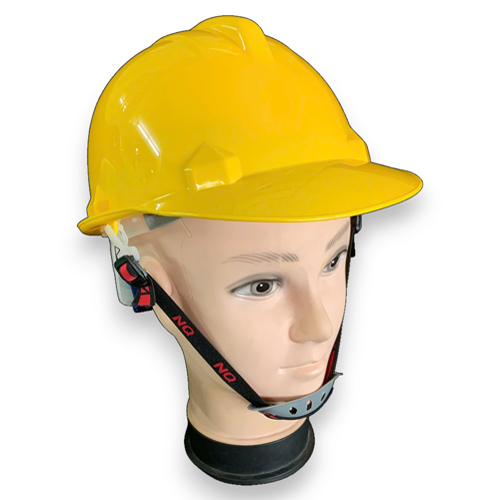 Mũ bảo hộ lao động N30 màu vàng chanh núm vặn, quai chun có xốp