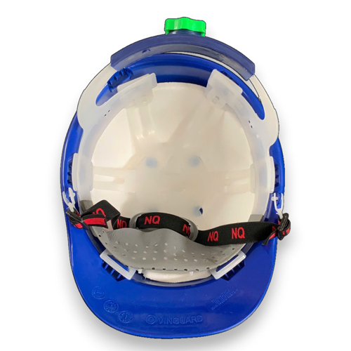 Mũ bảo hộ lao động màu xanh dương N30 núm vặn, quai chun có xốp