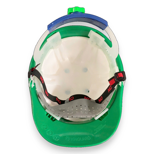 Mũ bảo hộ lao động N30 màu xanh lá núm vặn, quai chun có xốp