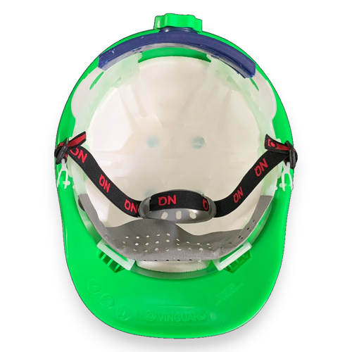 Mũ bảo hộ lao động N30 màu xanh nõn núm vặn, quai chun có xốp