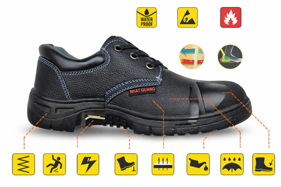Giày bảo hộ cao su Nhật Quang giúp chống trượt và chịu mài mòn
