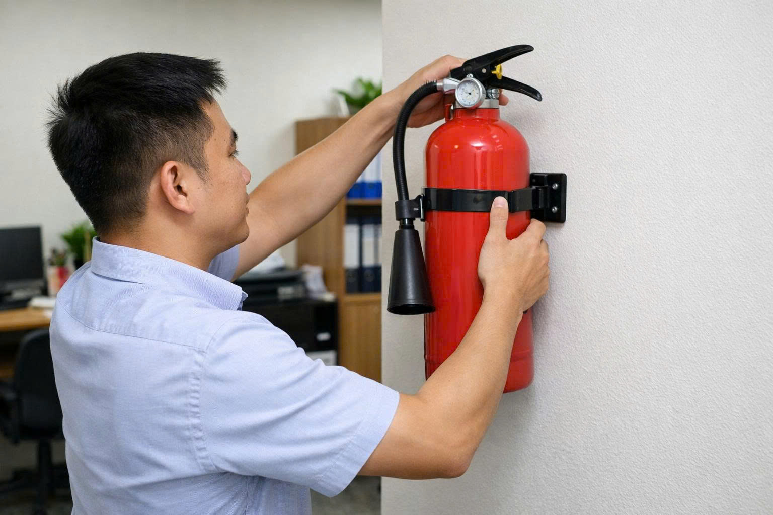 Bình CO2 3kg treo tường trong hệ thống PCCC cơ sở