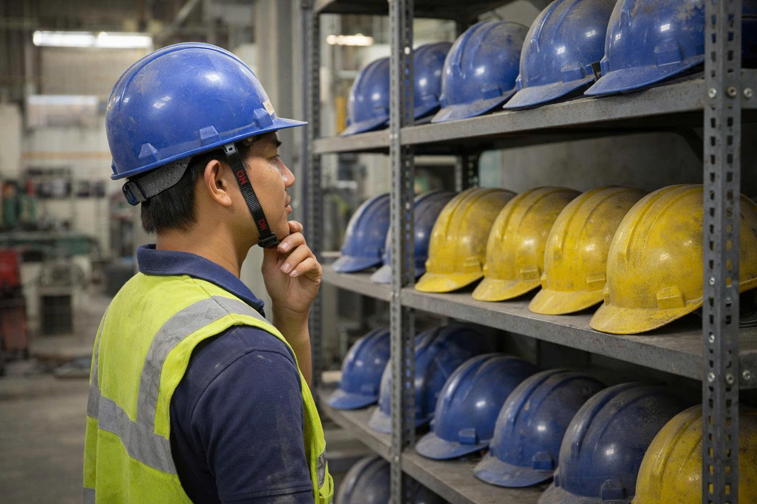 So sánh mũ bảo hộ giá rẻ và mũ đạt tiêu chuẩn trong môi trường nhà xưởng