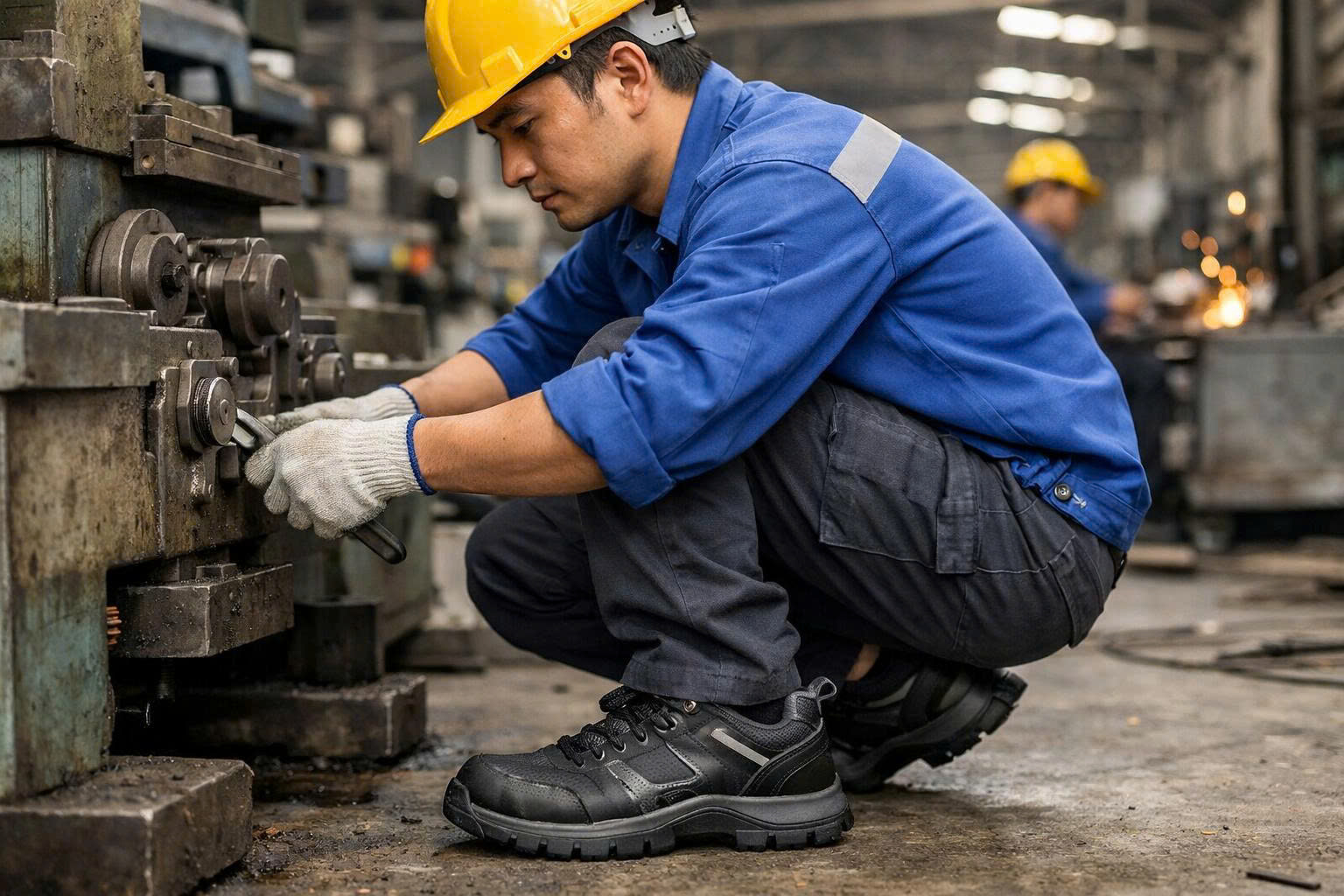 Giày bảo hộ Jogger sử dụng trong xưởng sản xuất công nghiệp