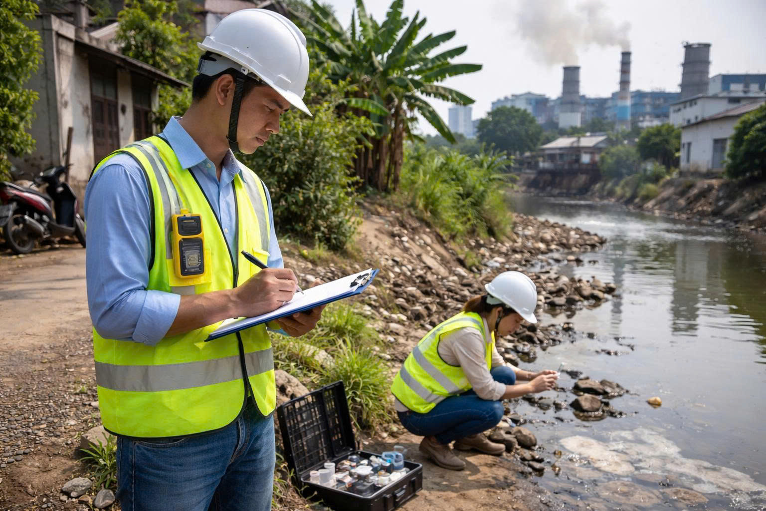 Chuyên gia môi trường quan sát và đánh giá hệ thống quản lý rác