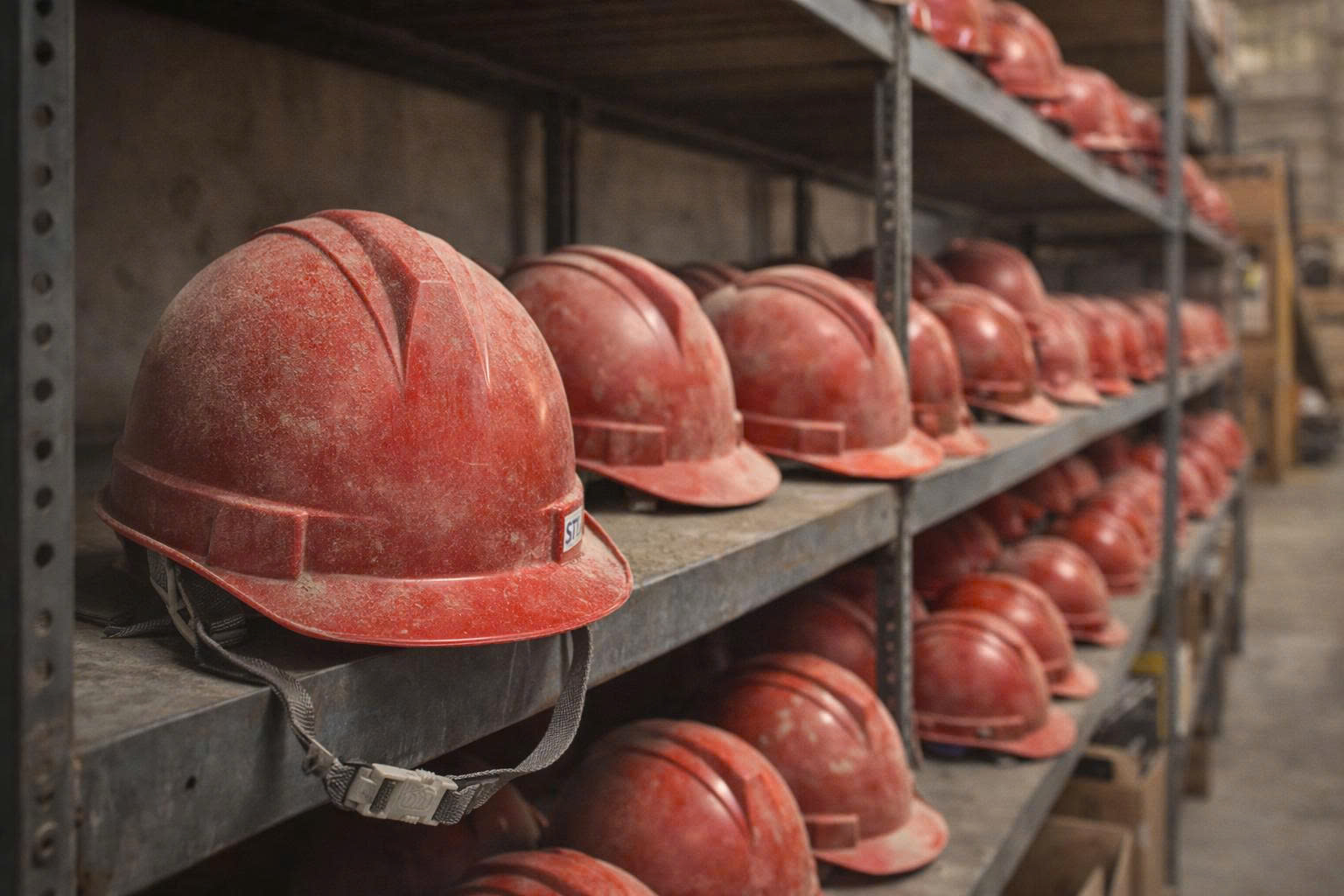 Kho chứa mũ bảo hộ lao động