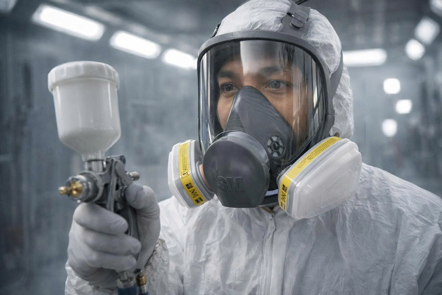 Mặt nạ phòng độc nguyên mặt 3M 6800 dùng trong buồng sơn PU kín