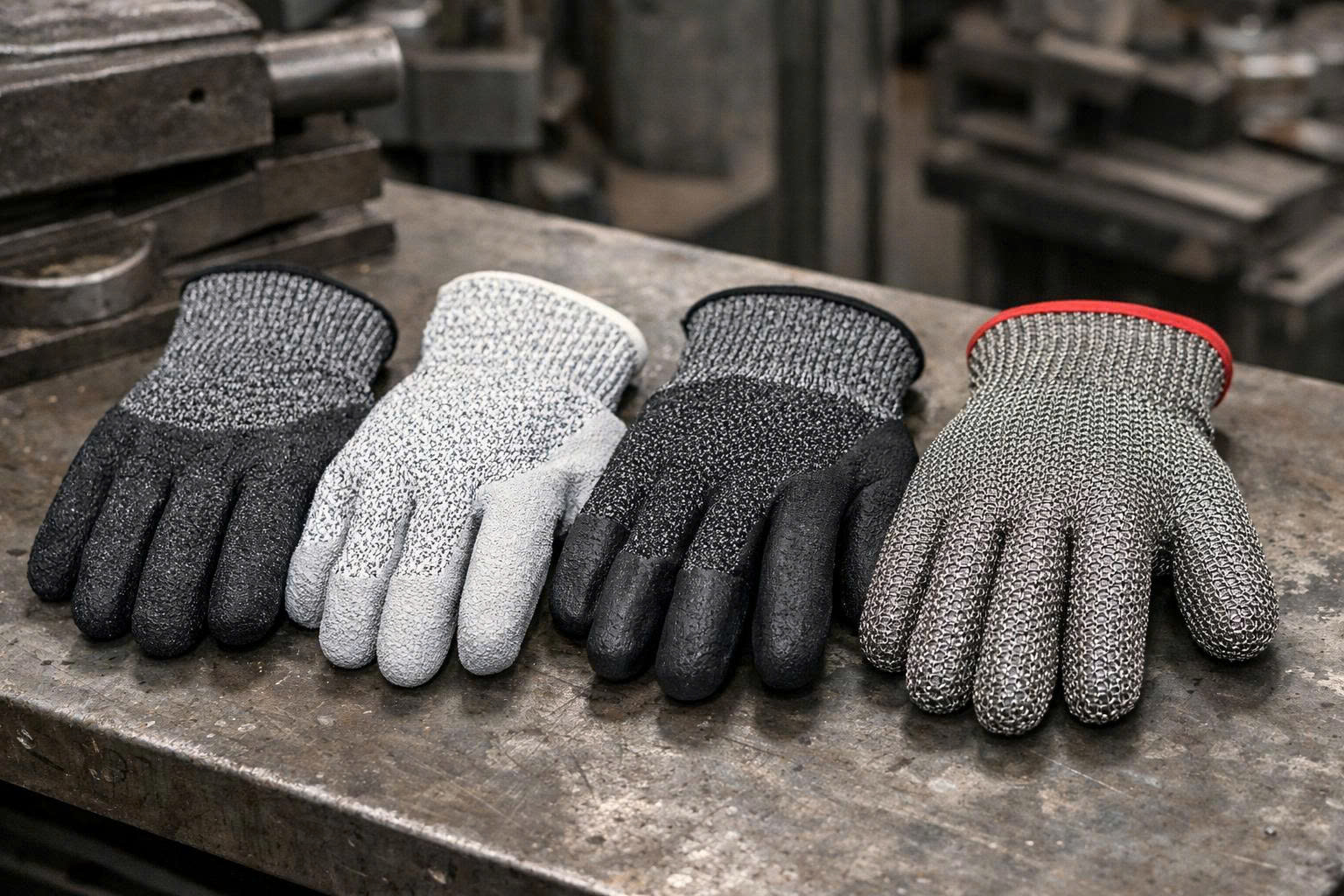 So sánh găng tay chống cắt cấp 5 với các cấp thấp