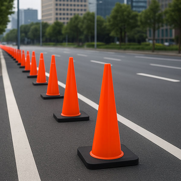 Cọc tiêu giao thông pvc 90cm đế đen dùng sử dụng phân làn giao thông 