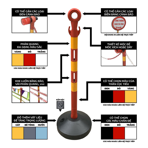 Cọc Tiêu Đa Năng Nhật Quang 90cm.1 