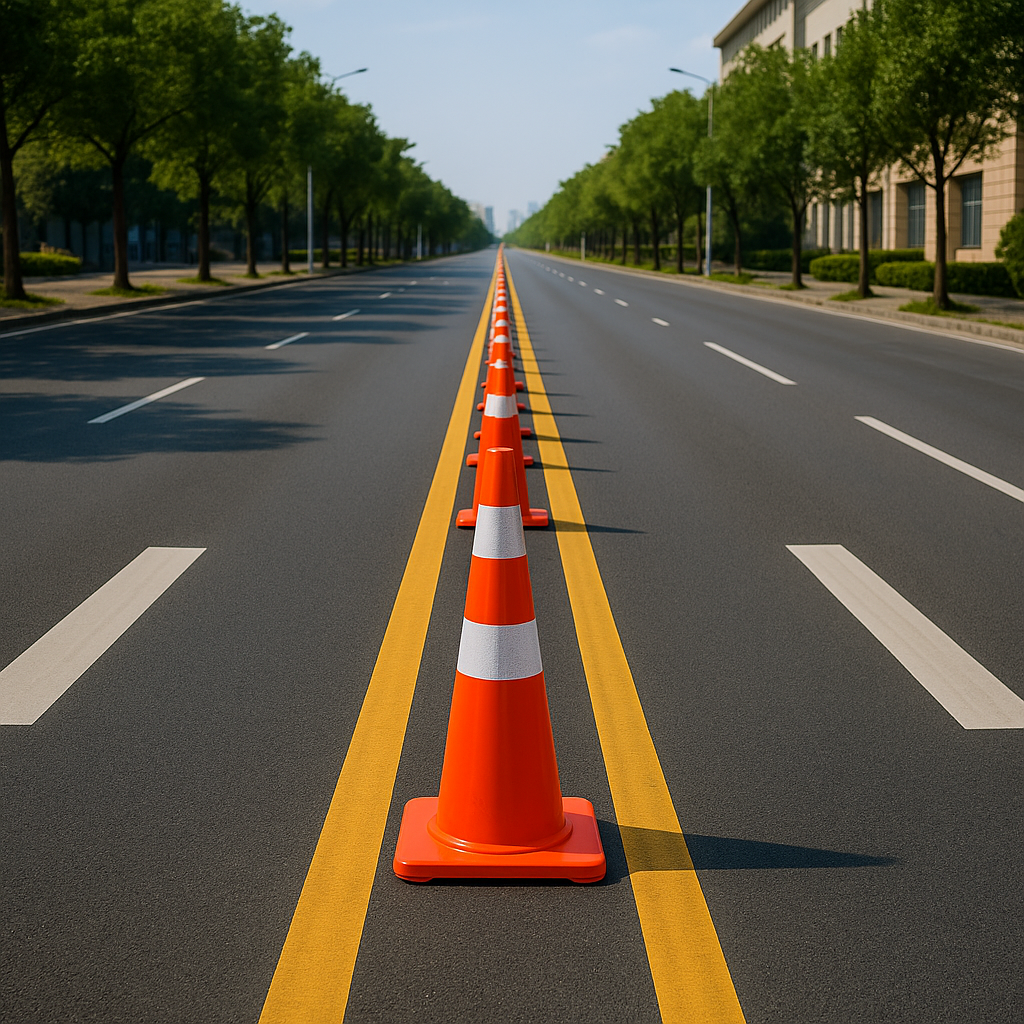 Cọc Tiêu nhựa phản quang giao thông hình chóp PVC 70cm