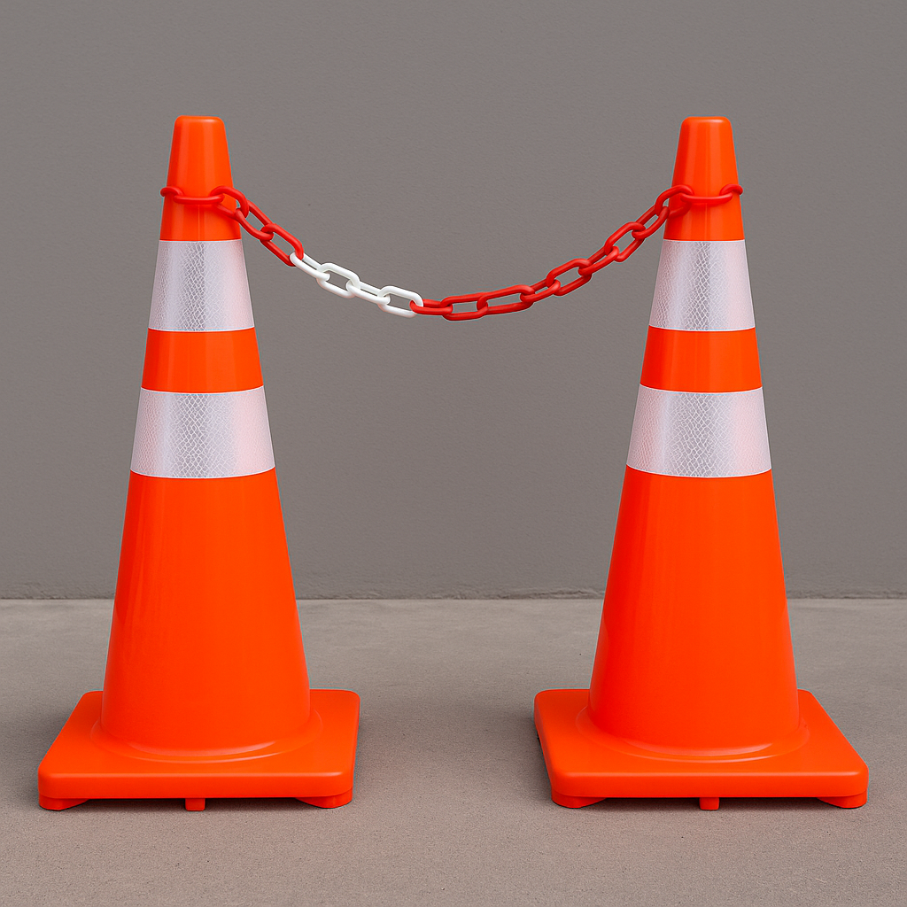 Cọc Tiêu nhựa phản quang giao thông hình chóp PVC 70cm