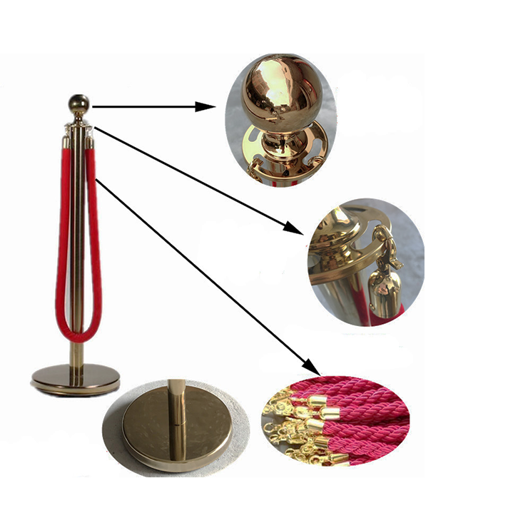 Cột Phân Cách Inox Dây nhung Nhật Quang.1 