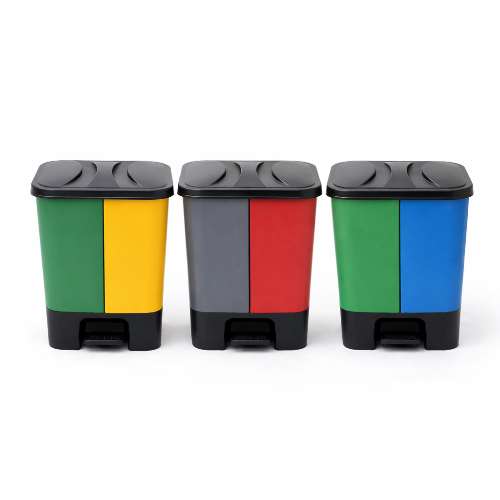 Thùng rác nhựa nhật quang 2 ngăn 20L đa dạng màu sắc 