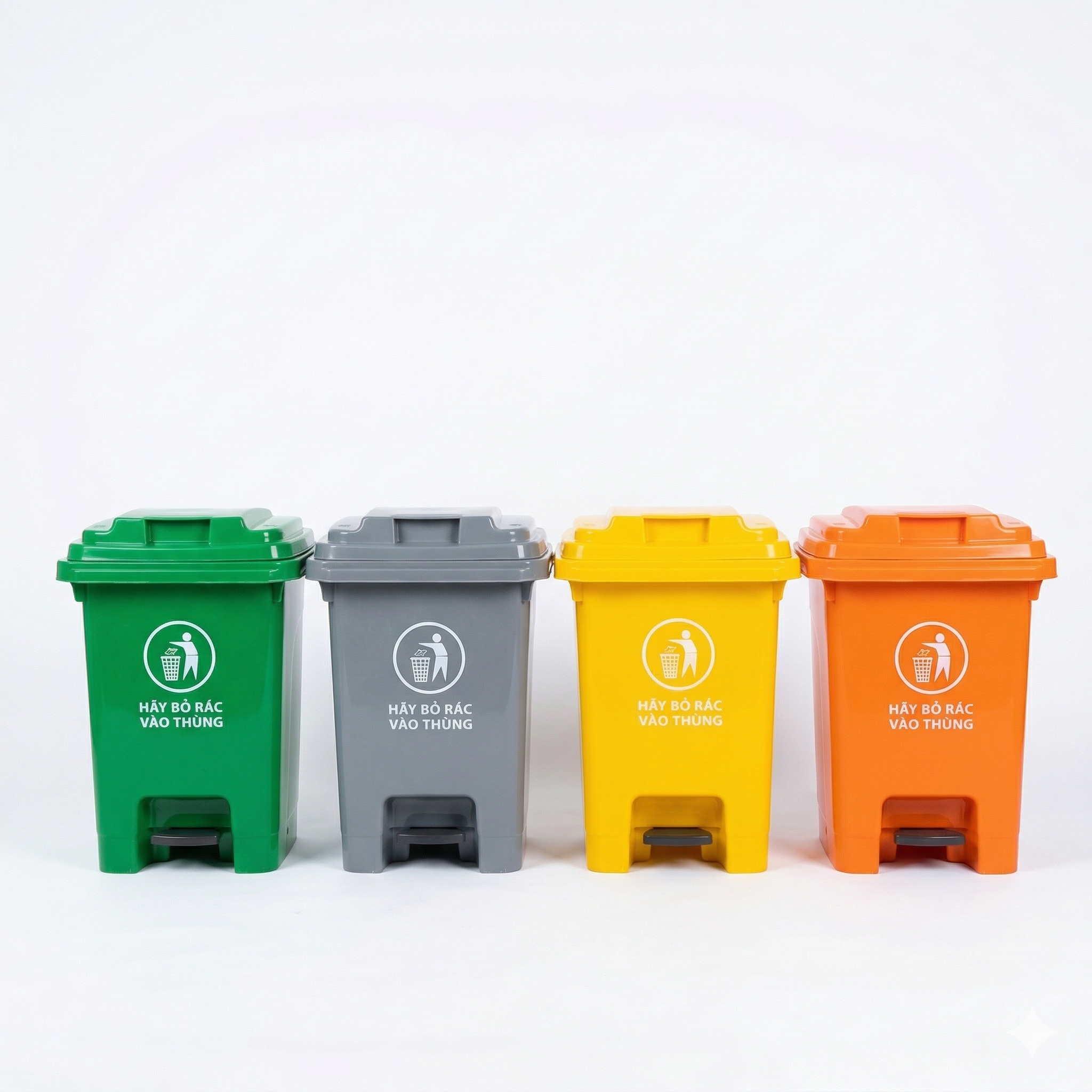 Thùng Rác Nhựa 60L có dậm chân không có bánh xe 