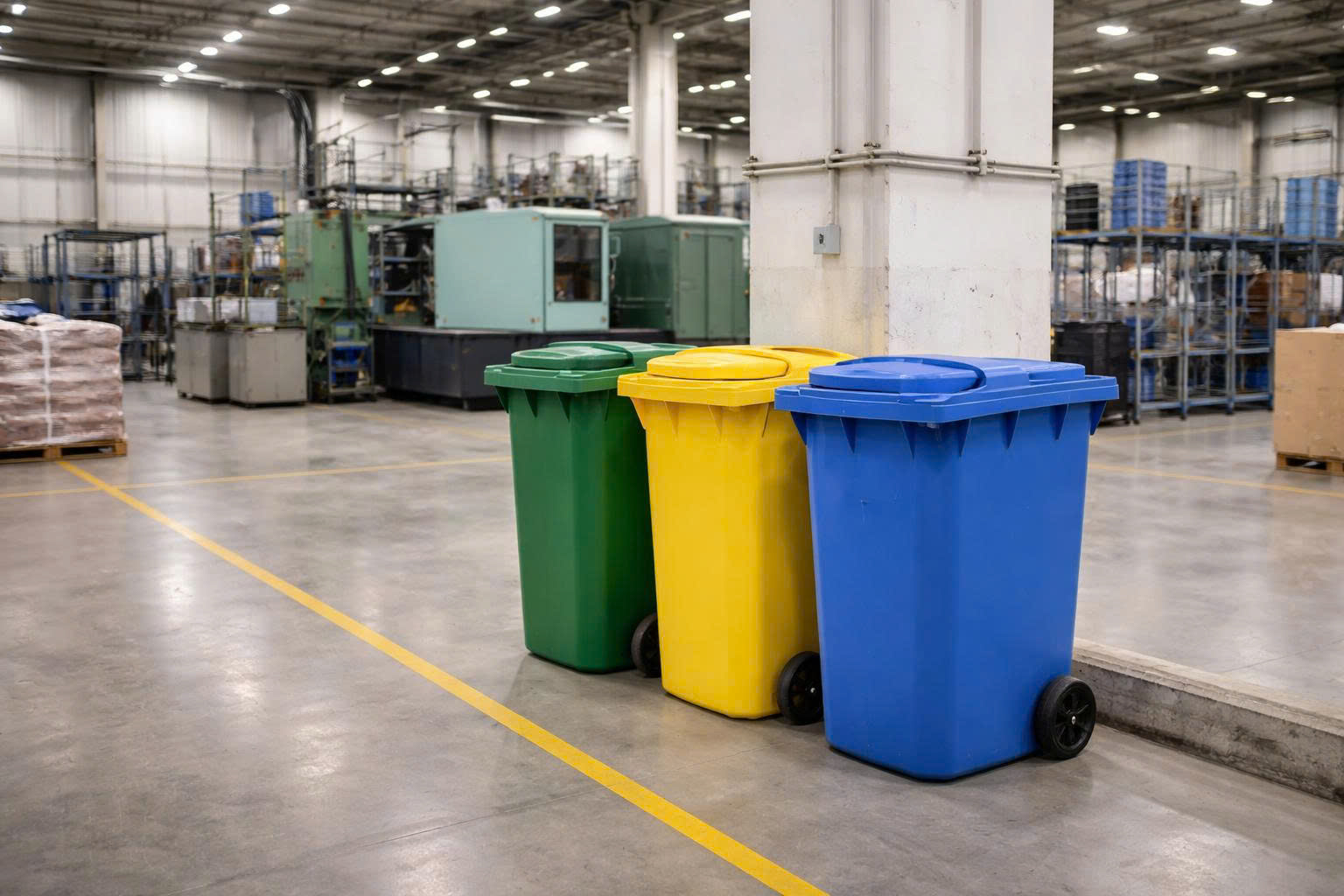 Thùng rác công nghiệp sử dụng trong nhà xưởng